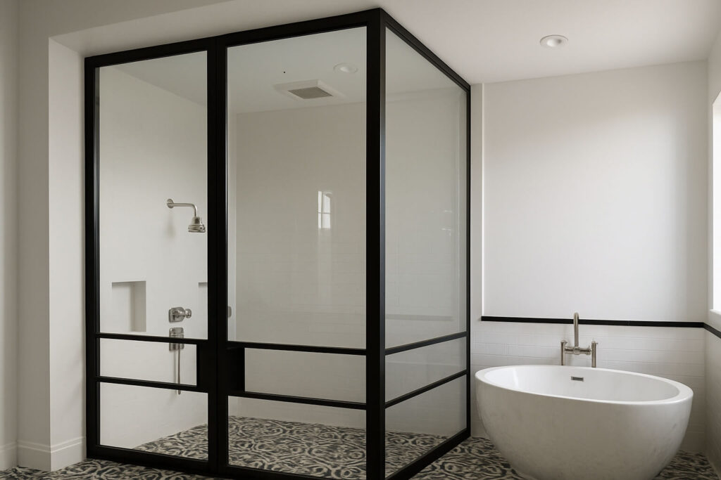 Simulated Divided Lite Shower Doors